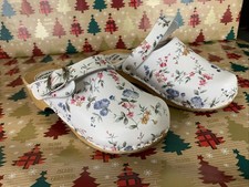 Women's Clogs Hand Made Ladies Wooden Sole 100% Natural Leather Upper Size 35