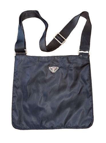 Prada black tessuto crossbody - black,