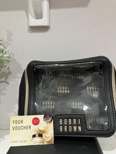 BOBBI BROWN Make Up Bag Faux Leather Gold Zipper with extra (see below)