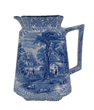 Vintage Blue & White Fenton Jug James Kent Foley Ware - Used - Good B73 W340