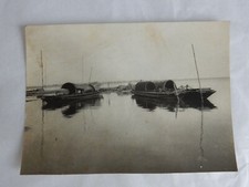 BOATS  CHURDWIN RIVER   BURMA     DAMP DAMAGED PHOTOGRAPH   17/12 CM