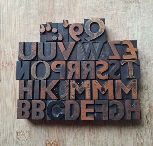 Vintage wooden letterpress - wooden,