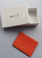 Agnes B Card holder Orange calf leather