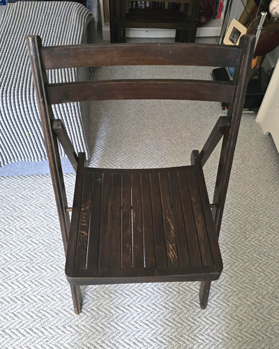 Set dark wood folding - wood,