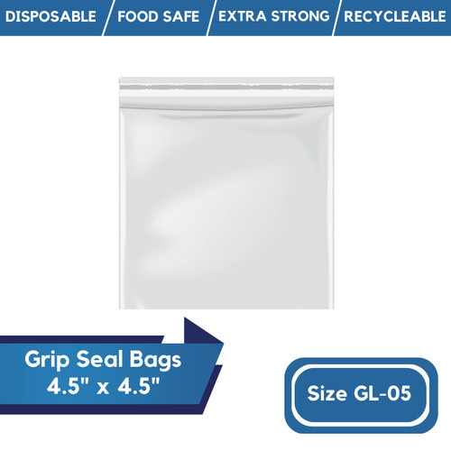 Grip seal bags - self, resealable