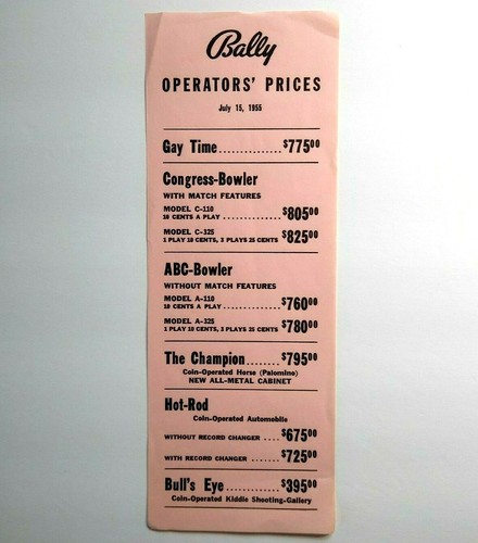 Bally operators prices - bally,