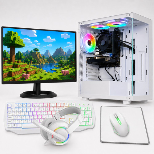 White gaming computer - gaming, pc