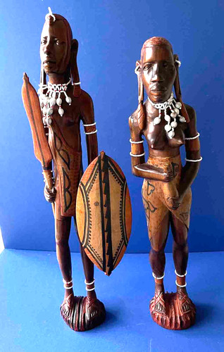 Two african figures - african, man