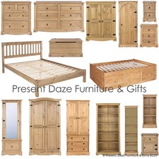Premium Corona Solid Pine Bedroom - Chests, Wardrobes, Bedsides, Beds, Bookcases