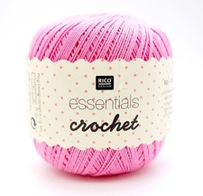 Rico Essentials Crochet Cotton 2 Ply 50g Knitting Crochet Yarn  and Book