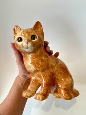 Sitting Winstanley Ginger Cat with Orange Eyes Signed J Winstanley 26