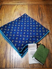 Gucci Blue Flower Scarf 100%