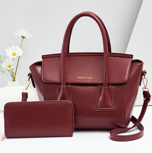 Burgundy faux leather top - burgundy,