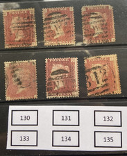 GB Victoria SG43/SG44. QV Penny Red plates  130,131,132,133,134,135