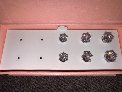 Diamonique stud earrings - earrings,, set