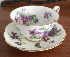 Vintage Royal Chelsea Cup & Hammersley Violets Bone China Saucer 