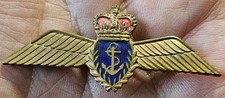 Vintage Fleet Air Arm Sweetheart Brooch, Brass And Enamel