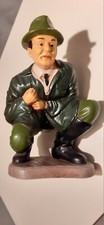 Fisherman Figure Large Vintage Ceramic Crouching Ornament some marks no rod