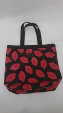 Lulu Guinness Lily Lips Black Tote Bag with Red Lips Print - Stylish Handbag 