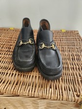 Mens Black Original Gucci Classic Gold Buckle Short Boots Size 41 /7 Used VGC