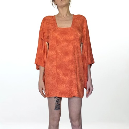 Vintage coral orange - vintage, silk