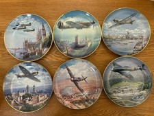 ✰ BATTLE OF BRITAIN: Lot of 6 Franklin Mint Plates JOHN YOUNG Spitfire/Hurricane