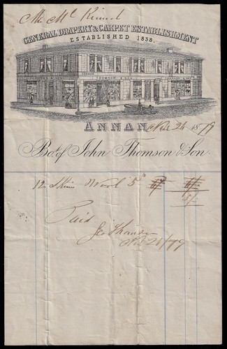 1879 annan superb billhead - annan,,