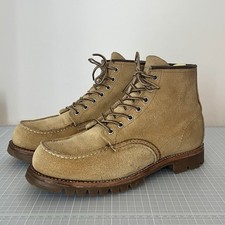 Red Wing 8833 Moc Toe Boots Upgraded With Vibram Lug Soles In Honey Size UK 8.5