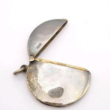 Antique Silver Vesta Case Chester 1905 William Neale Circular Round Thin Edwardi