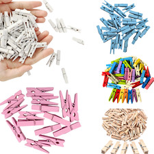 Wooden Pegs 35mm White Pink Blue Natural And Mixed Colours 50s