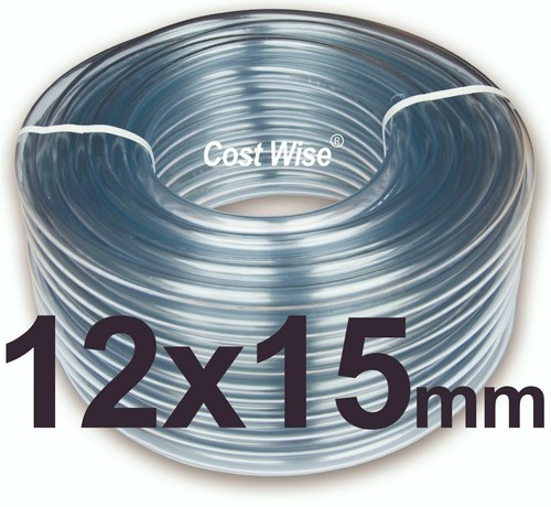 12mm 15mm pvc tube - 12mm/15mm, clear