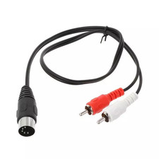 5-Pin DIN to Dual RCA Audio