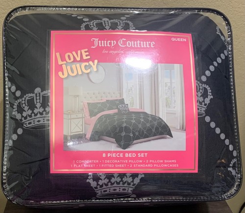 Juicy couture black crowns 8pc - juicy,