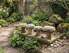 Stone Mushrooms Hand Crafted