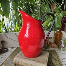 Vintage enamel jug pitcher - enamel,