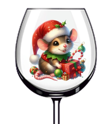 12x colourful christmas rat - colourful,