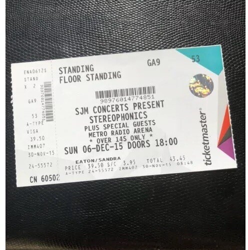Stereophonics ticket stub - stereophonics,