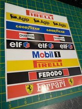 Scalextric Slot Car Decal Sticker Sheet - Model Racing 1/32 1/24 - 9x Stickers