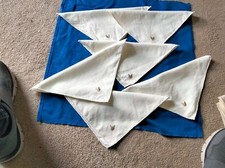 6 x Vintage Embroidered Linen Table Napkins / Serviettes