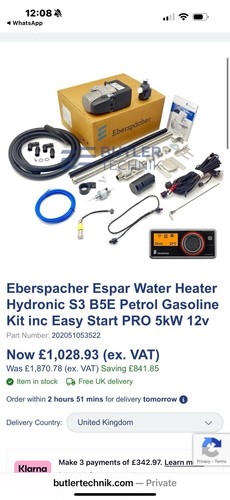 Eberspacher espar water heater - eberspacher,