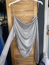 Womens Zara Silver Sparkly Off