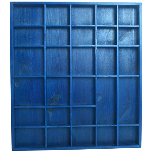 Blue wall display shelf - display,