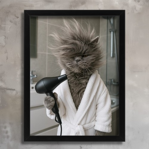 Cat bathroom wall art - bathroom,
