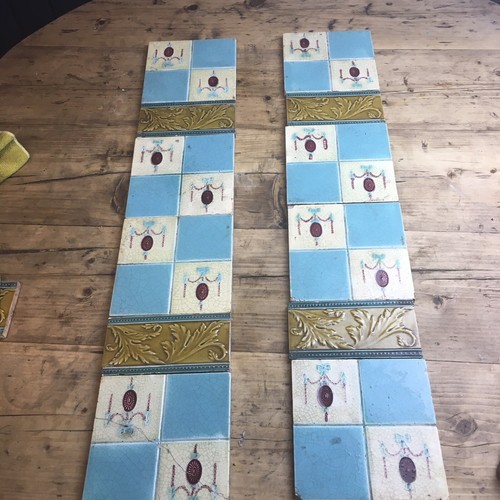 Antique fireplace tiles - antique,