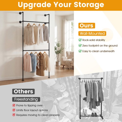 Industrial pipe clothing rack - industrial,