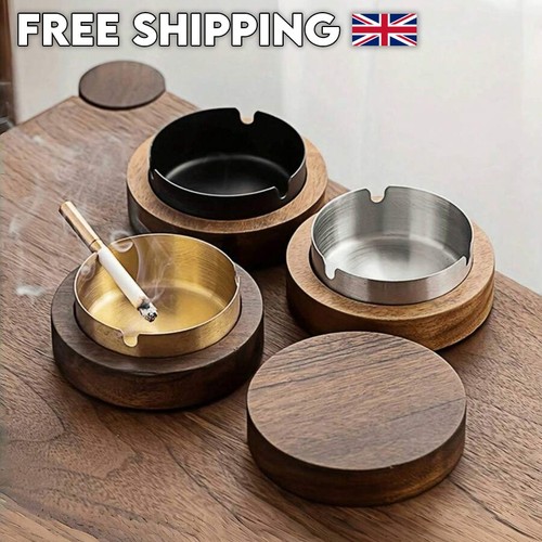 Wooden ashtray with - ashtray,
