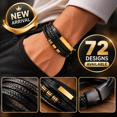 Stylish men leather bracelet - stylish,