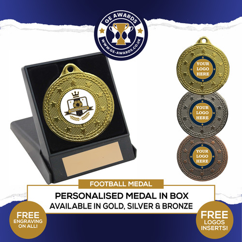 Football medal personalised - football,