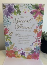 Special Friend FEMALE Birthday Card /with Lovely Verse Card (9 x 6.25") Inserted