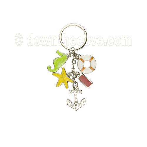 Nautical charms keyring key - nautical,
